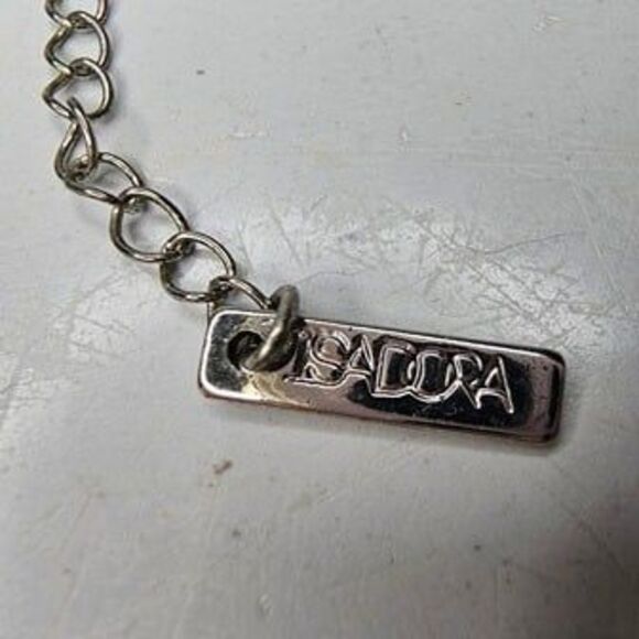 ISADORA Layered Gun Metal Grey Multiple Chain Y/Drop Choker Necklace 12.5" Long - Picture 6 of 6